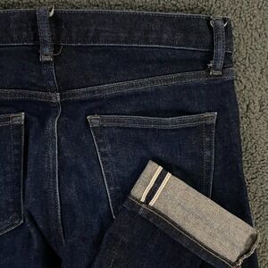 Uniqlo Selvedge Jeans Mens 30x34 Slim Straight Kaihara Japanese Denim Blue
